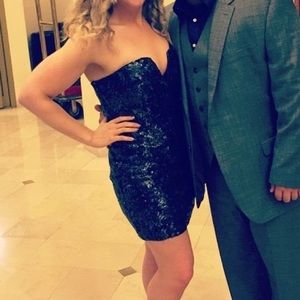 Blue Sequin Cocktail Dress